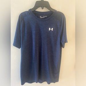 Navy blue shirt. Size Lg. Also is unisex. Can be for a youth as well.